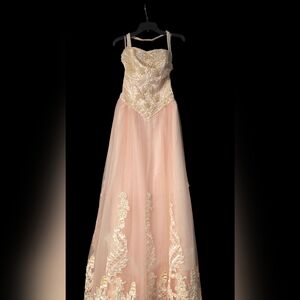 Elegant Pink and Gold Gown